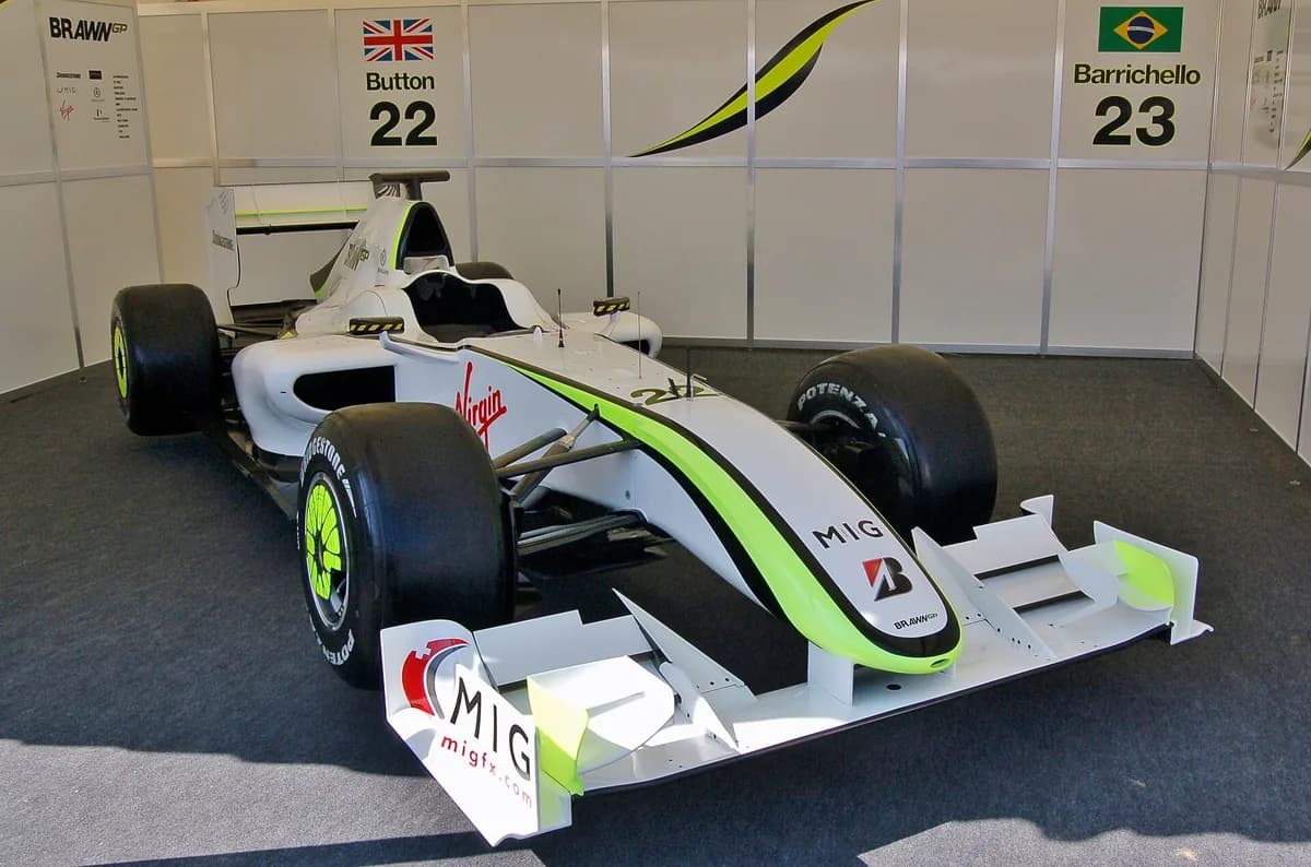 2009 Brawn BGP 001 on display at the Goodwood Festival of Speed