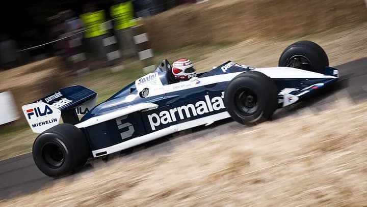 Brabham BT52 Formula 1 car with BMW turbo engine at Goodwood