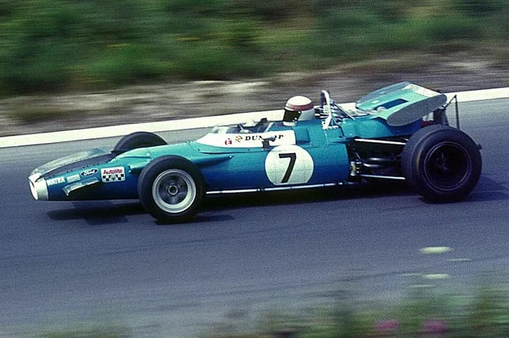 Jackie Stewart driving the Matra MS80 Formula 1 car in 1969