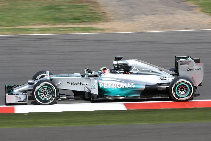 Mercedes F1 W05 Hybrid of 2014 at speed