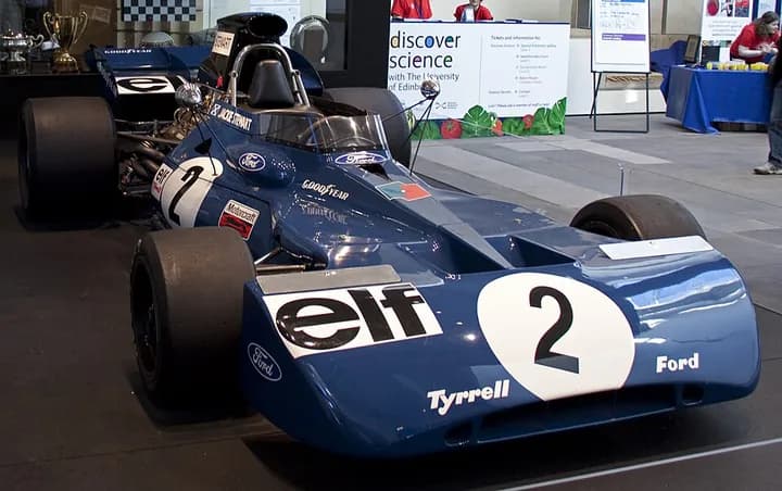 Tyrrell 003 Formula 1 car of 1971 in Elf blue