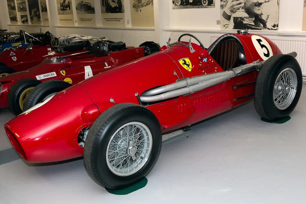 1952 Ferrari 500 F2 grand prix car, front three-quarter view