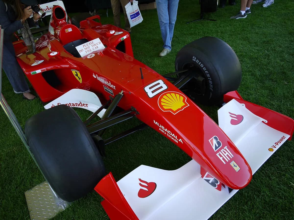 Ferrari F2001 Formula 1 car on display