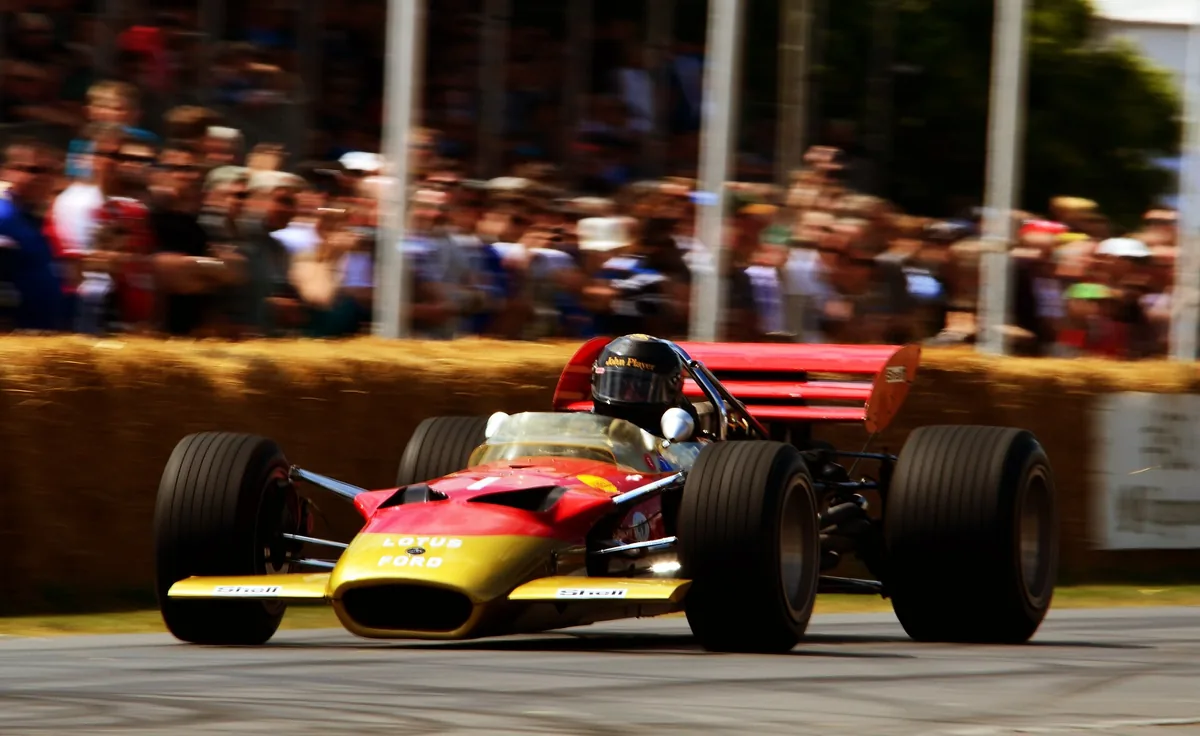 Lotus 49B in Gold Leaf colours at the 2014 Goodwood Festival of Speed