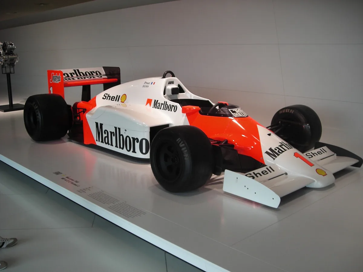 McLaren MP4/2 TAG Porsche of Alain Prost in the Porsche Museum, Stuttgart
